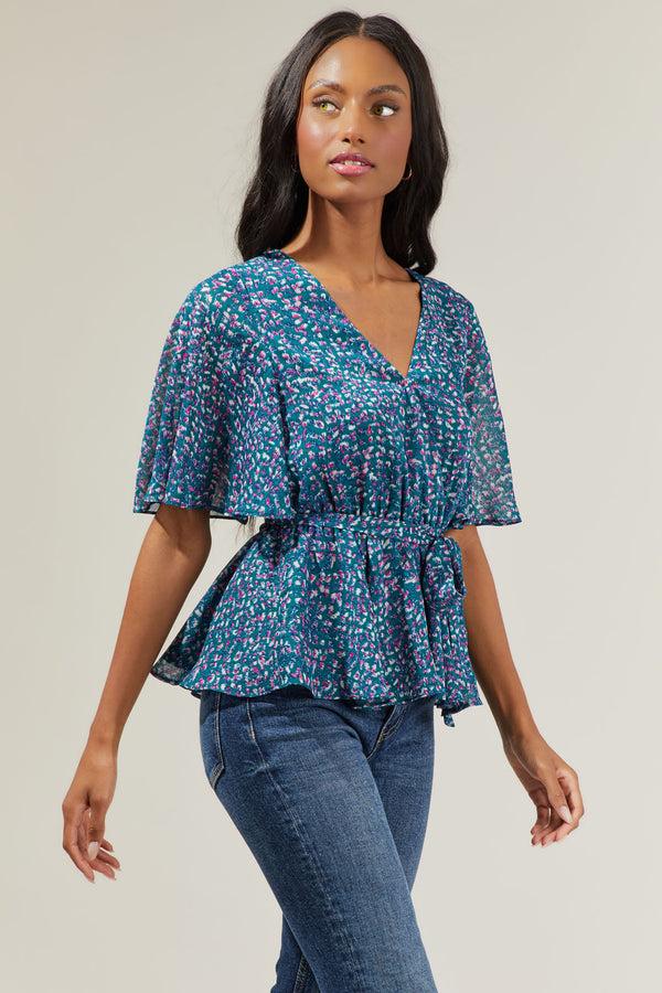 Sugarlips Riley Floral Peplum Blouse