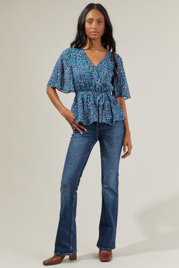 Sugarlips Riley Floral Peplum Blouse