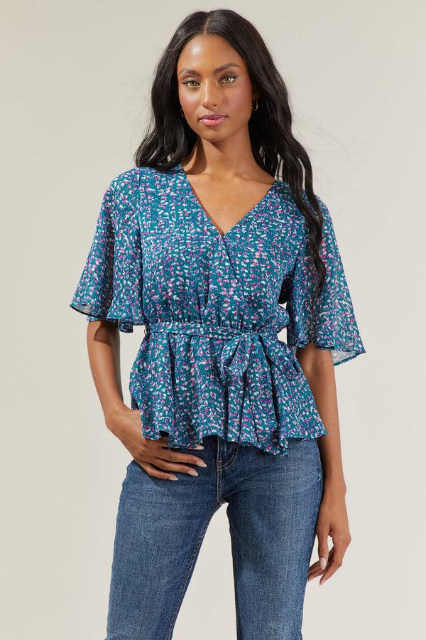 sugarlips Riley Floral Peplum Blouse