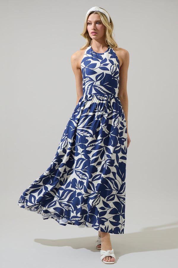 sugarlips Rini Floral Emm Halter Maxi Dress