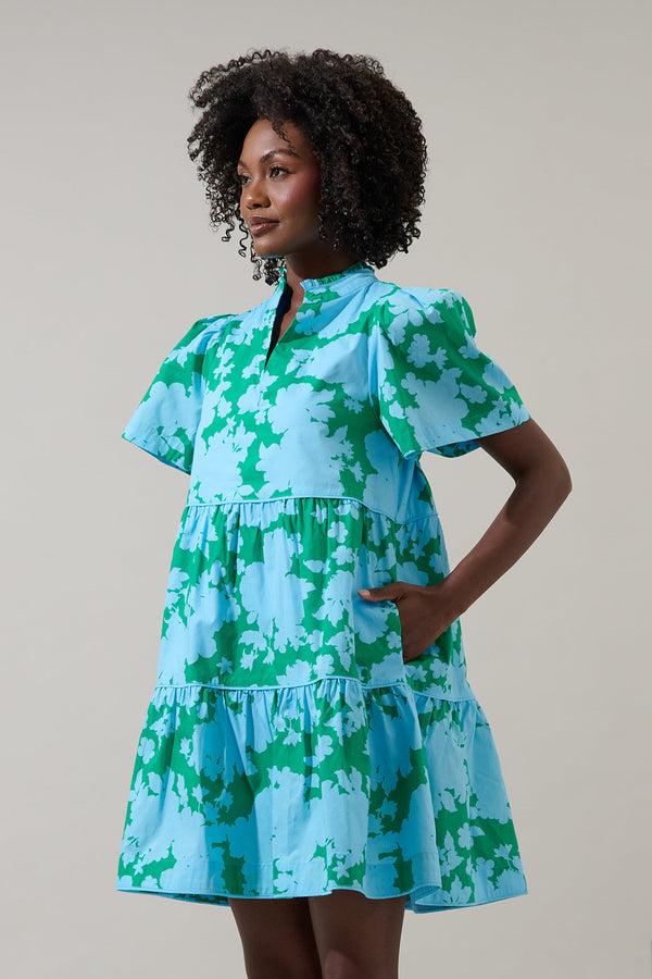 Sugarlips Riona Floral Candace Tiered Mini Dress