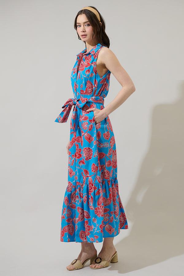 Sugarlips Ripon Floral Cileah Collared Maxi Dress