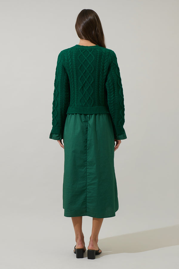 Sugarlips Riven Mix Media Midi Dress