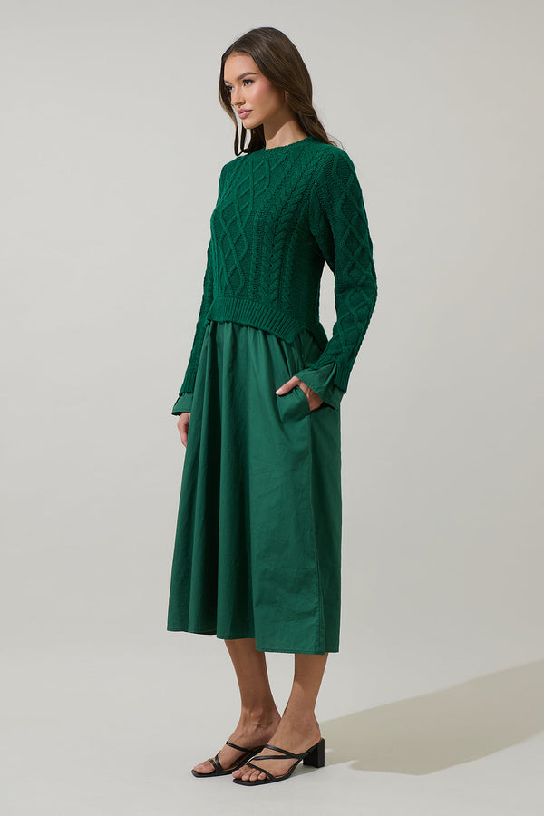 Sugarlips Riven Mix Media Midi Dress