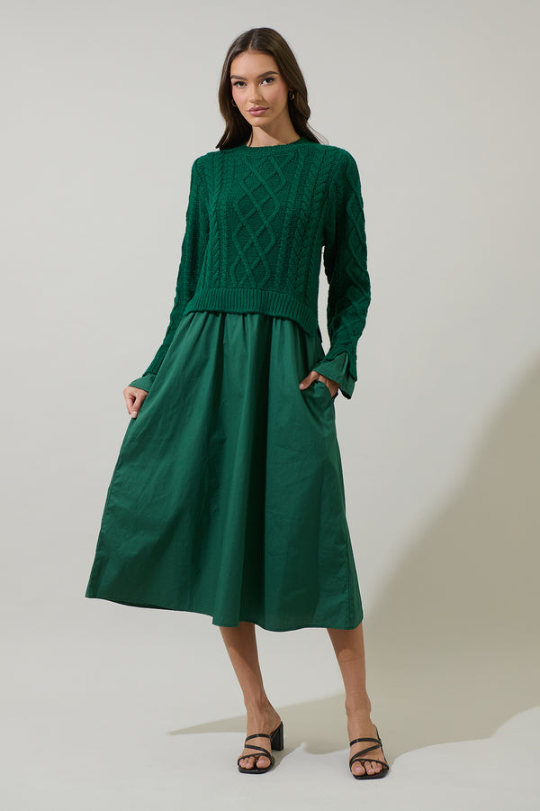 sugarlips Riven Mix Media Midi Dress