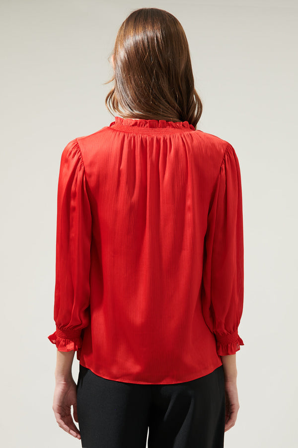 Sugarlips Rodeo Split Neck Blouse