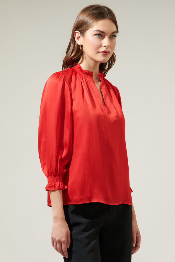 Sugarlips Rodeo Split Neck Blouse