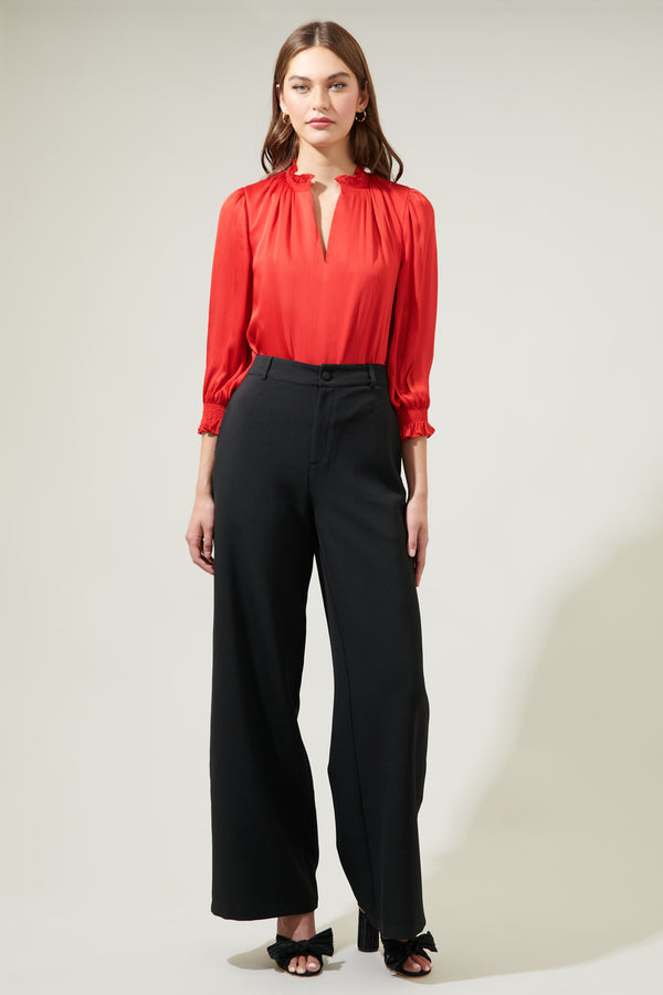 Sugarlips Rodeo Split Neck Blouse