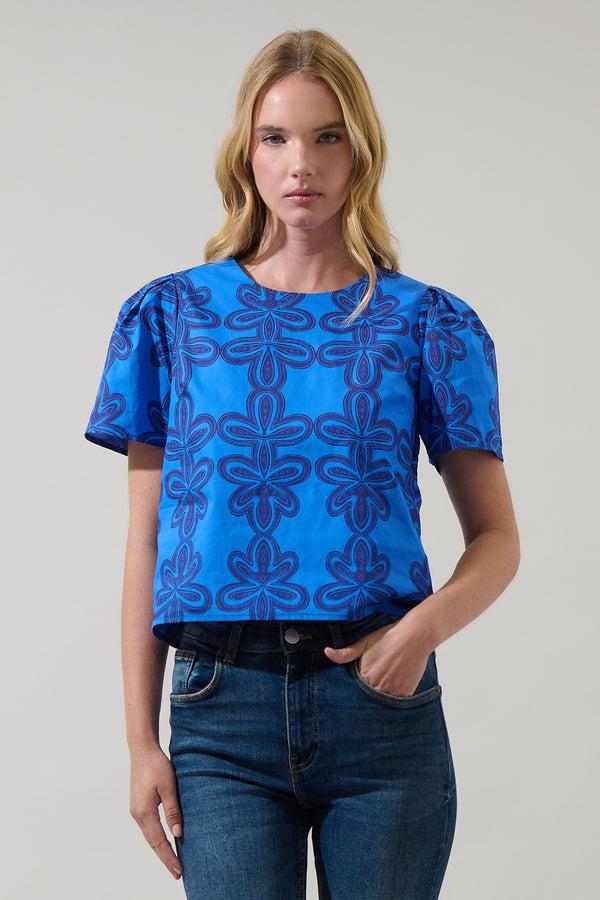 sugarlips Romery Abstract Tilma Short Sleeve Top