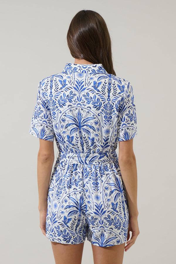 Sugarlips Romina Tropical Soria Button Up Romper