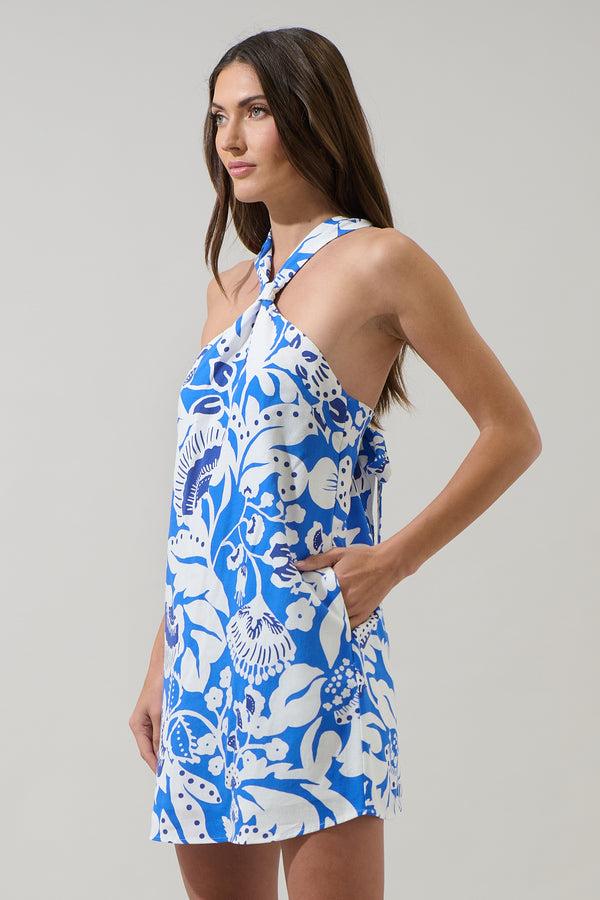 Sugarlips Ronan Floral Amory Halter Mini Dress