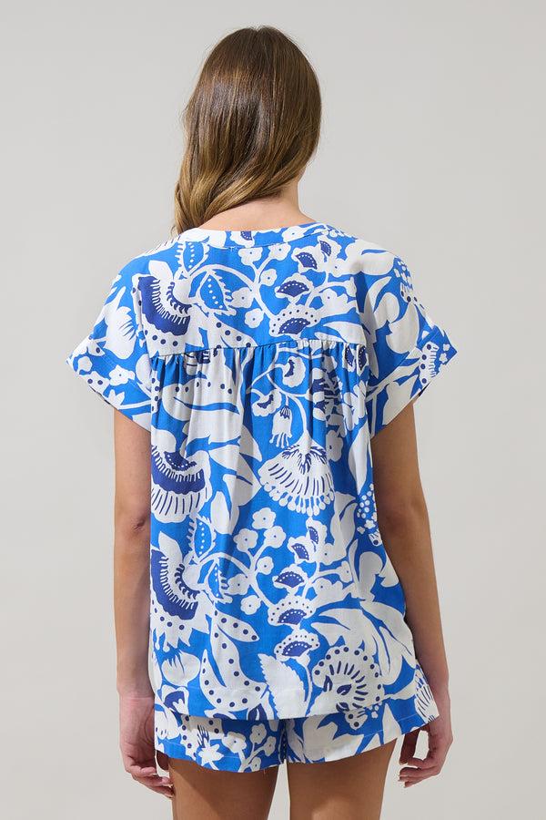 Sugarlips Ronan Floral Miah Split Neck Blouse