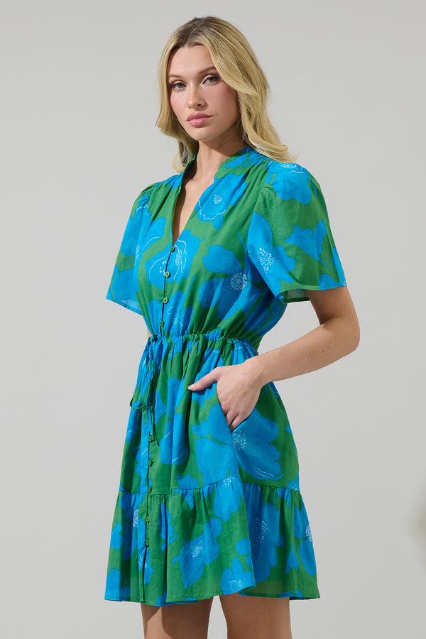 Sugarlips Rori Floral Amo Button Up Mini Dress