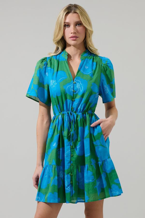 sugarlips Rori Floral Amo Button Up Mini Dress