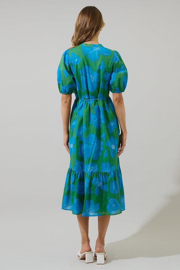 Sugarlips Rori Floral Beth Button Down Midi Dress