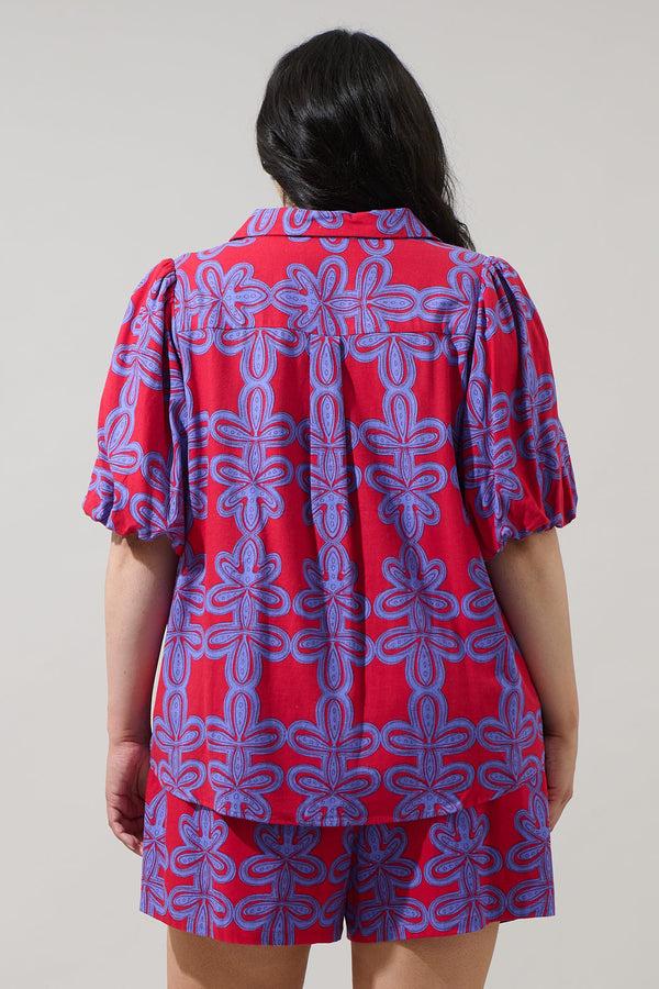 Sugarlips Rory Abstract Collared Shirt Curve