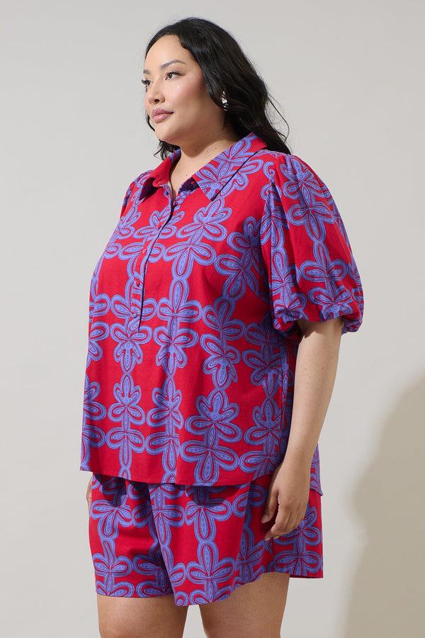 Sugarlips Rory Abstract Collared Shirt Curve