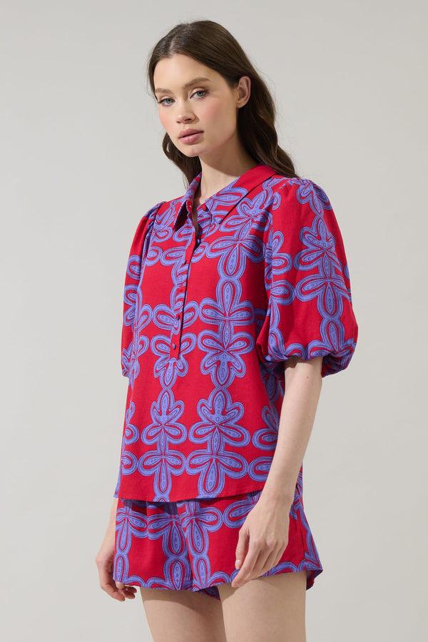 Sugarlips Rory Abstract Jacine Collared Shirt