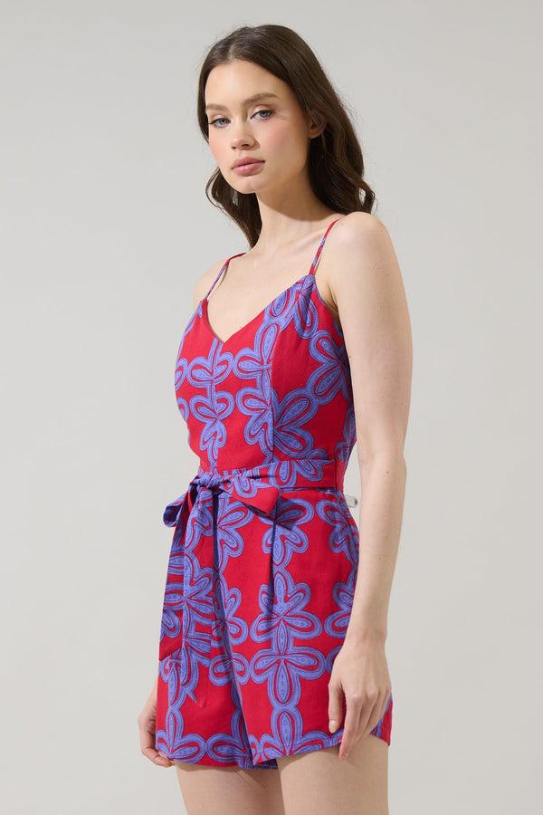 Sugarlips Rory Abstract Kirsten Tie Romper