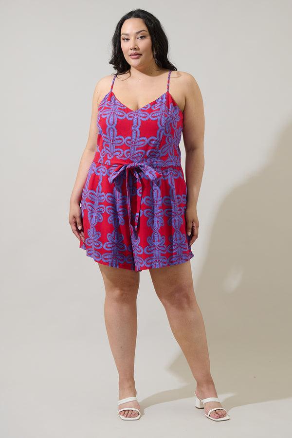 Sugarlips Rory Abstract Kirsten Tie Romper Curve