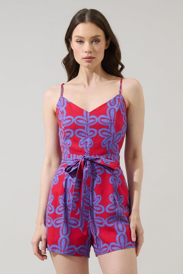 sugarlips Rory Abstract Kirsten Tie Romper