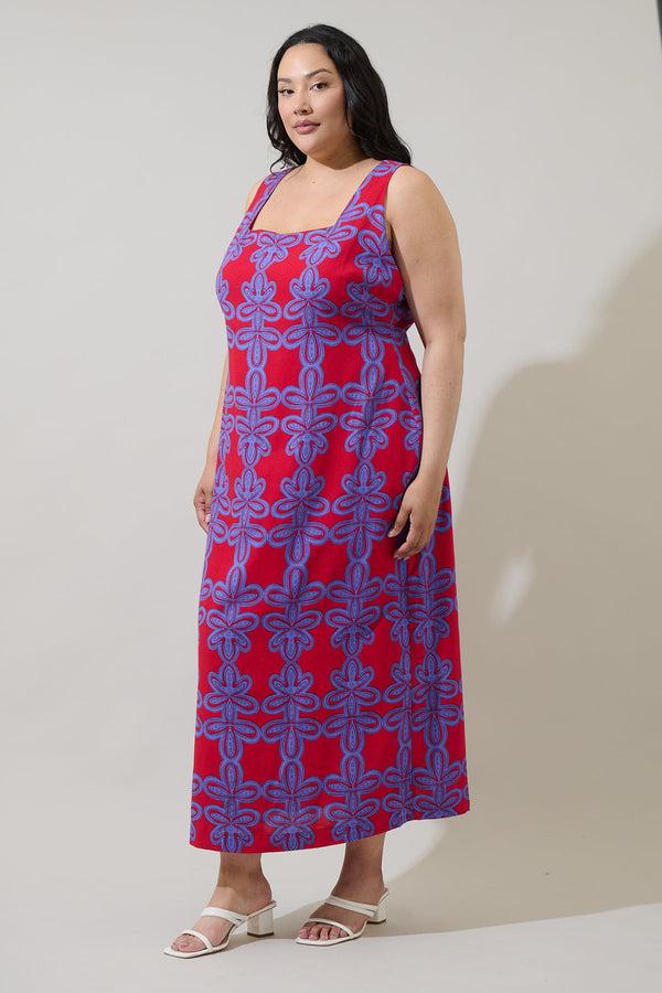 Sugarlips Rory Abstract Troy Maxi Dress Curve