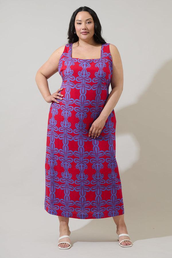 sugarlips Rory Abstract Troy Maxi Dress Curve