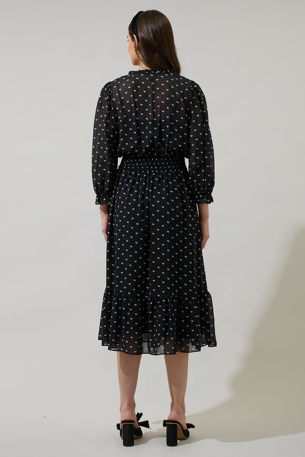 Sugarlips Rosaly Bow Irene Smocked Midi Dress