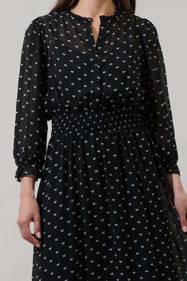 Sugarlips Rosaly Bow Irene Smocked Midi Dress