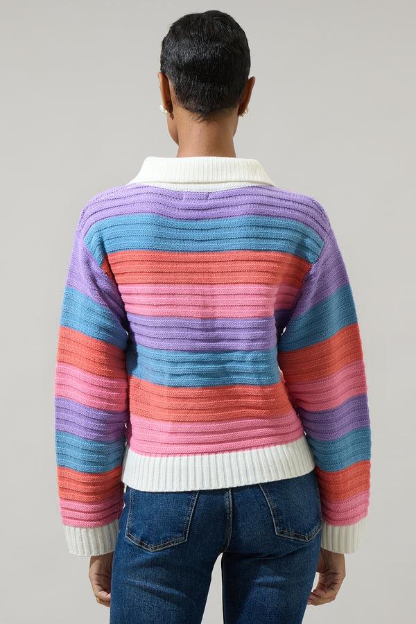 Sugarlips Roselin Striped Collared Sweater