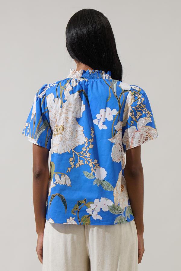 Sugarlips Roswell Floral Barcy Smocked Top