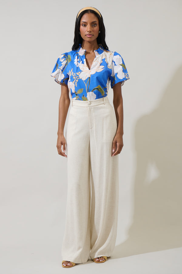 Sugarlips Roswell Floral Barcy Smocked Top