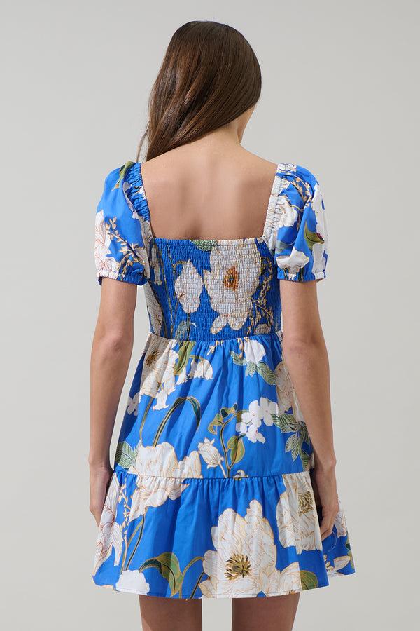 Sugarlips Roswell Floral Romiel Smocked Mini Dress
