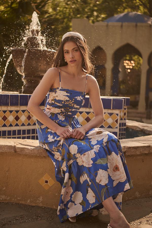 sugarlips Roswell Floral Sima Pleated Maxi Dress