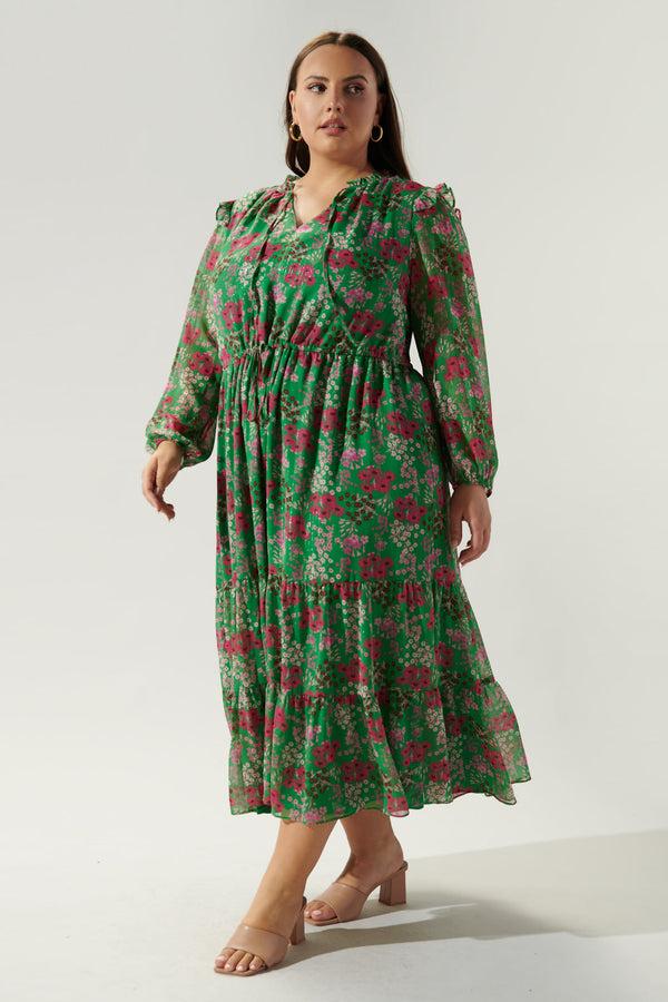 Sugarlips Roxie Floral Tiered Midi Dress Curve