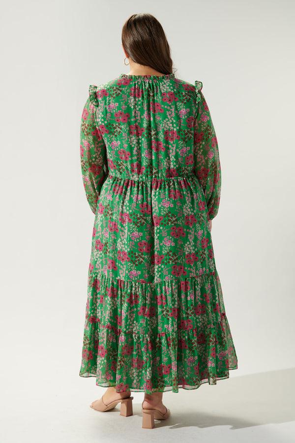 Sugarlips Roxie Floral Tiered Midi Dress Curve
