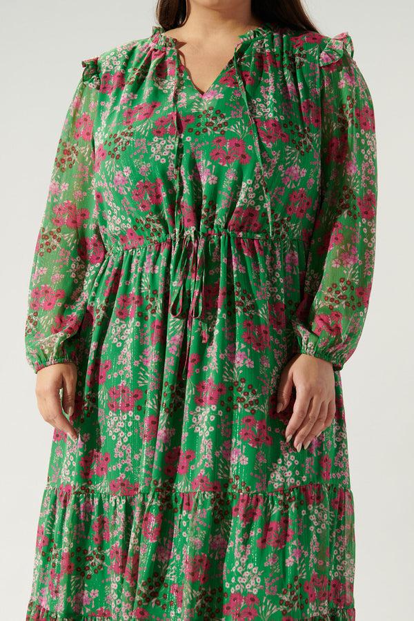 Sugarlips Roxie Floral Tiered Midi Dress Curve