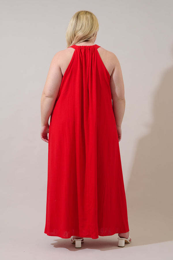 Sugarlips Rubi Halter Neck Maxi Dress Curve