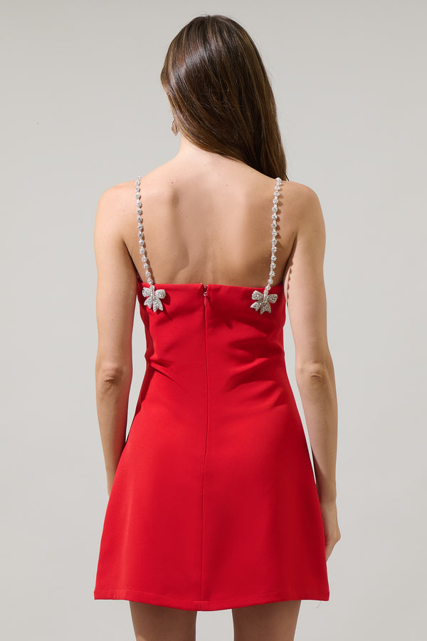 Sugarlips Ruby Bow A-Line Mini Dress