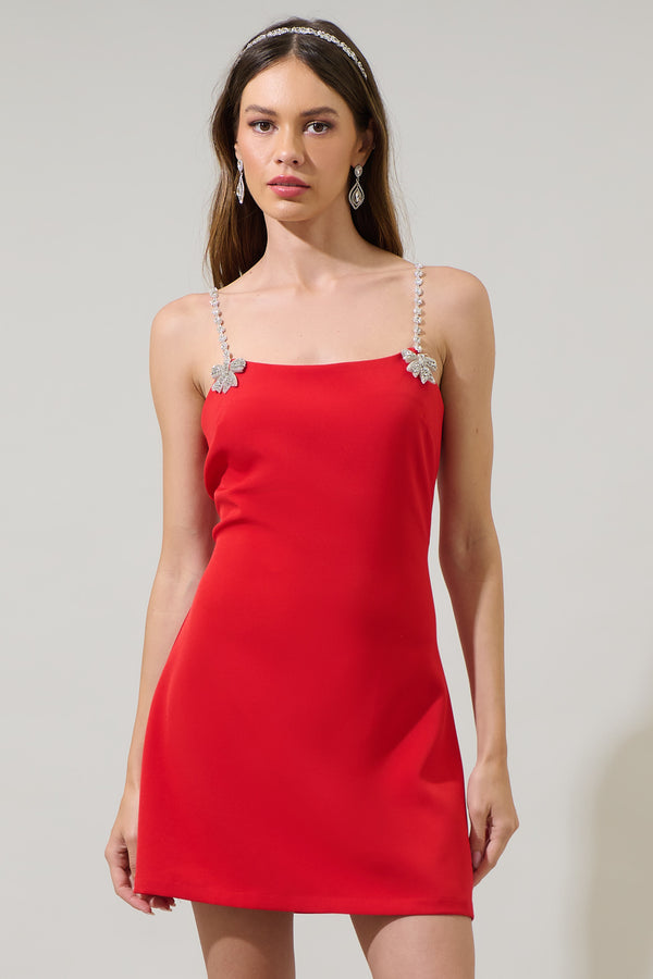 sugarlips Ruby Bow A-Line Mini Dress