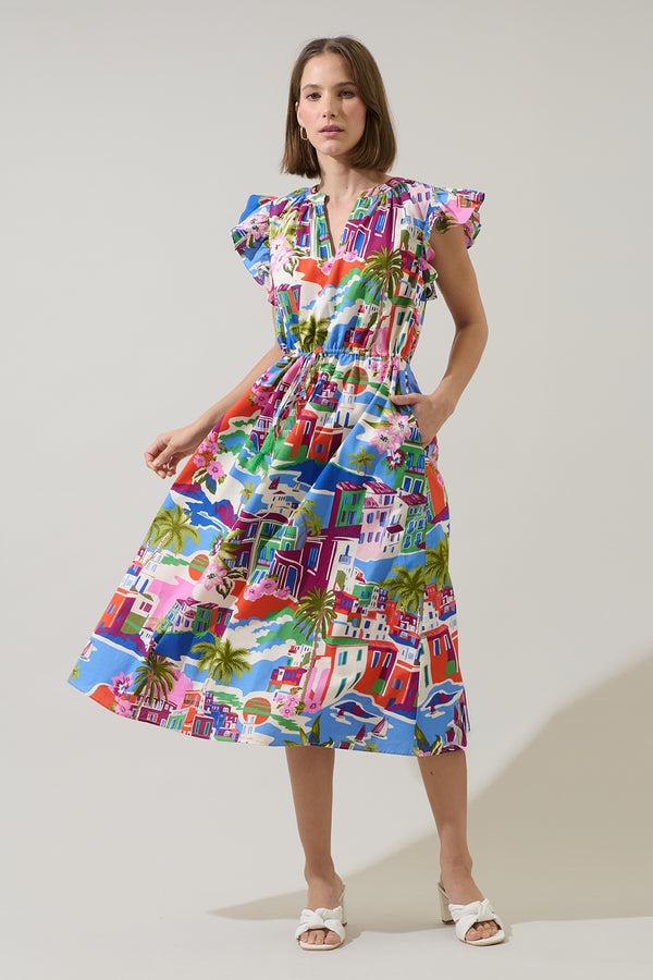 Sugarlips Rumi Town Tiarna Ruffle Midi Dress