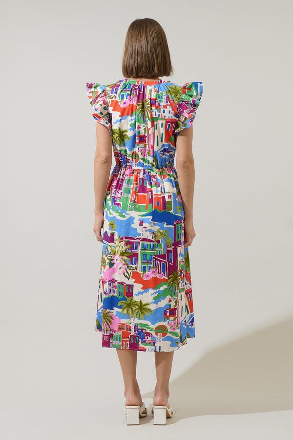 Sugarlips Rumi Town Tiarna Ruffle Midi Dress