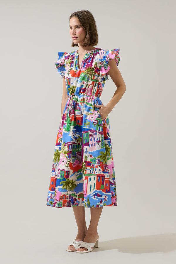 Sugarlips Rumi Town Tiarna Ruffle Midi Dress