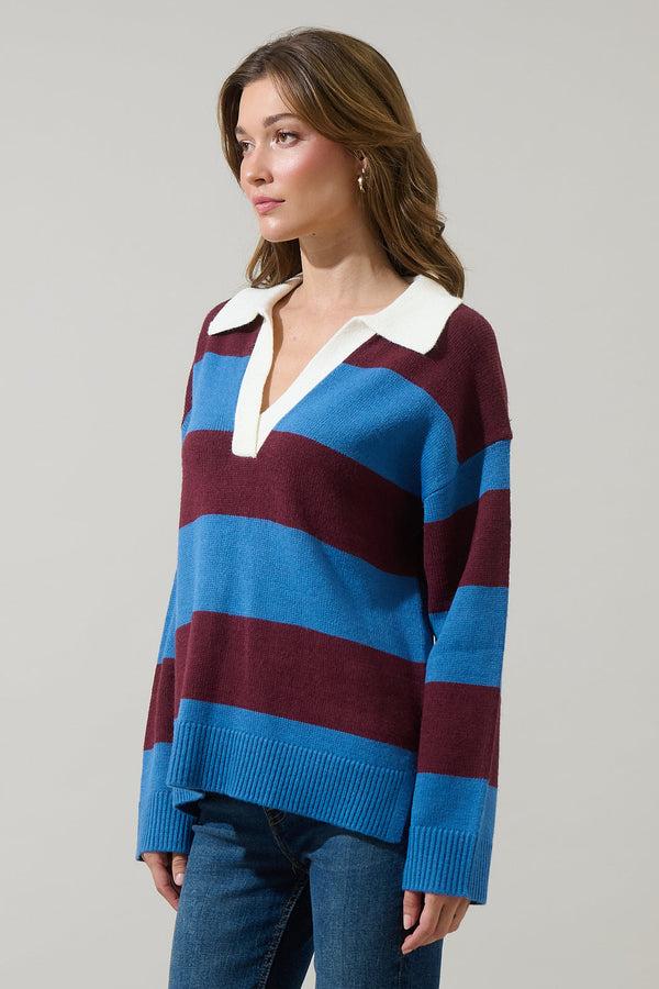 Sugarlips Runa Striped Collar Sweater