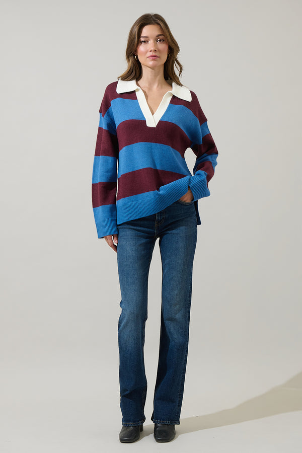 Sugarlips Runa Striped Collar Sweater