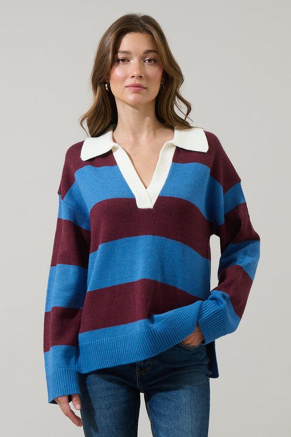 sugarlips Runa Striped Collar Sweater