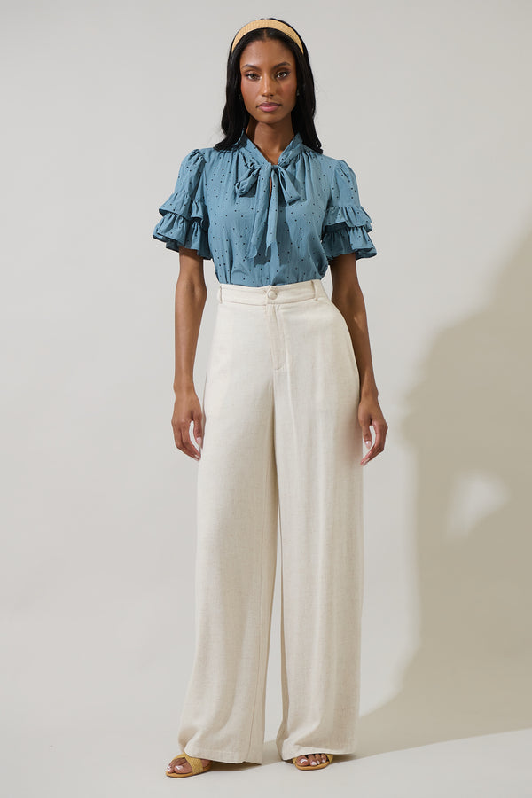 Sugarlips Runel Dot Tie Neck Bianca Blouse