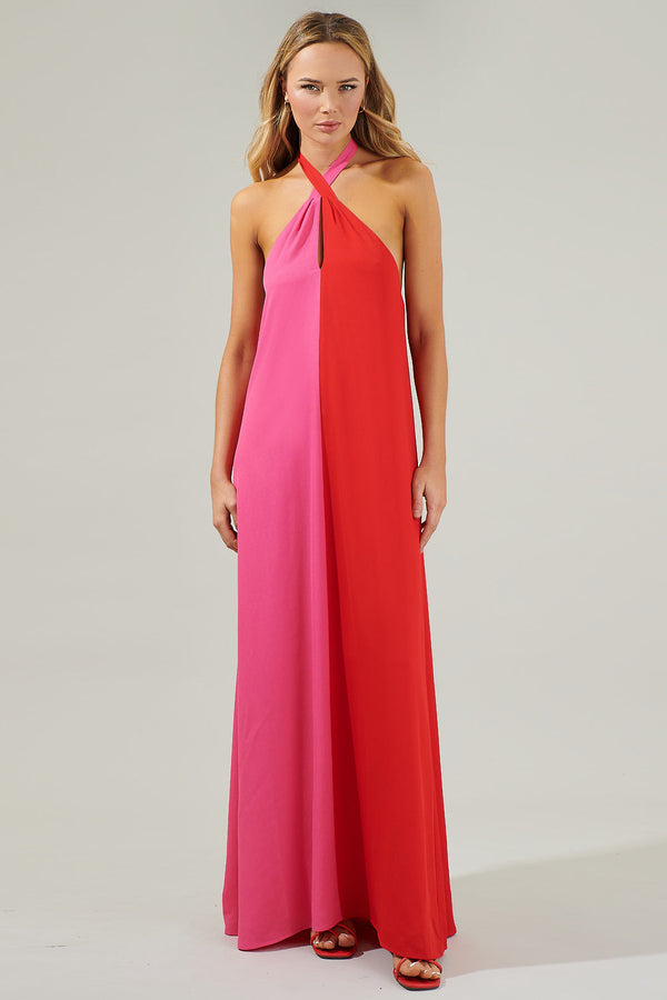 sugarlips Sabria Color Block Maxi Dress