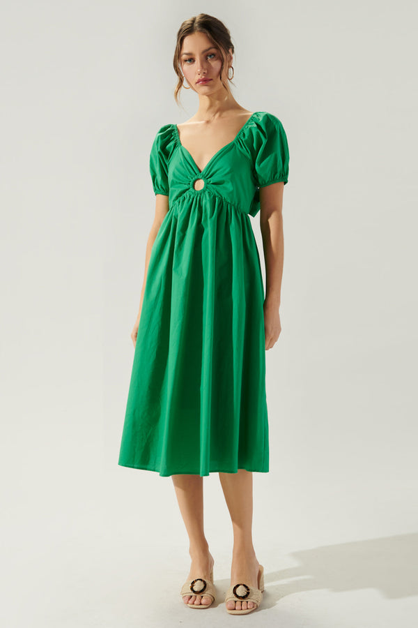 Sugarlips Sadie O Ring Tie Back Midi Dress