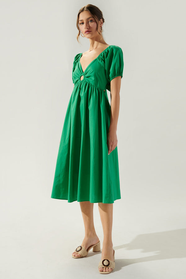 Sugarlips Sadie O Ring Tie Back Midi Dress